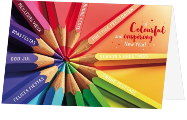 Carte de vœux - Crayons de coleur