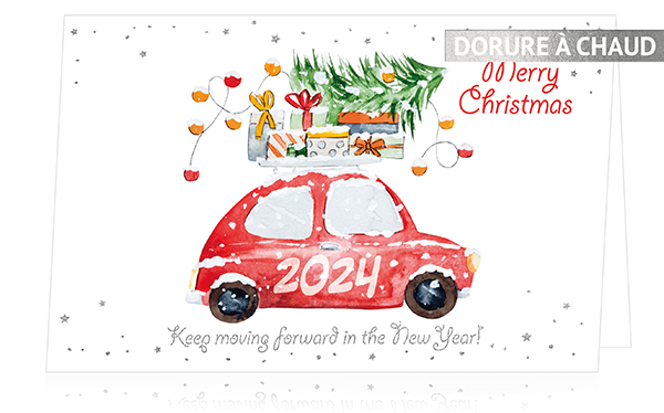 Carte de Vœux - Vieille voiture de Noël