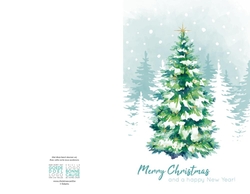 Carte de vœux   arbre de Noël aquarelle Verso/Recto